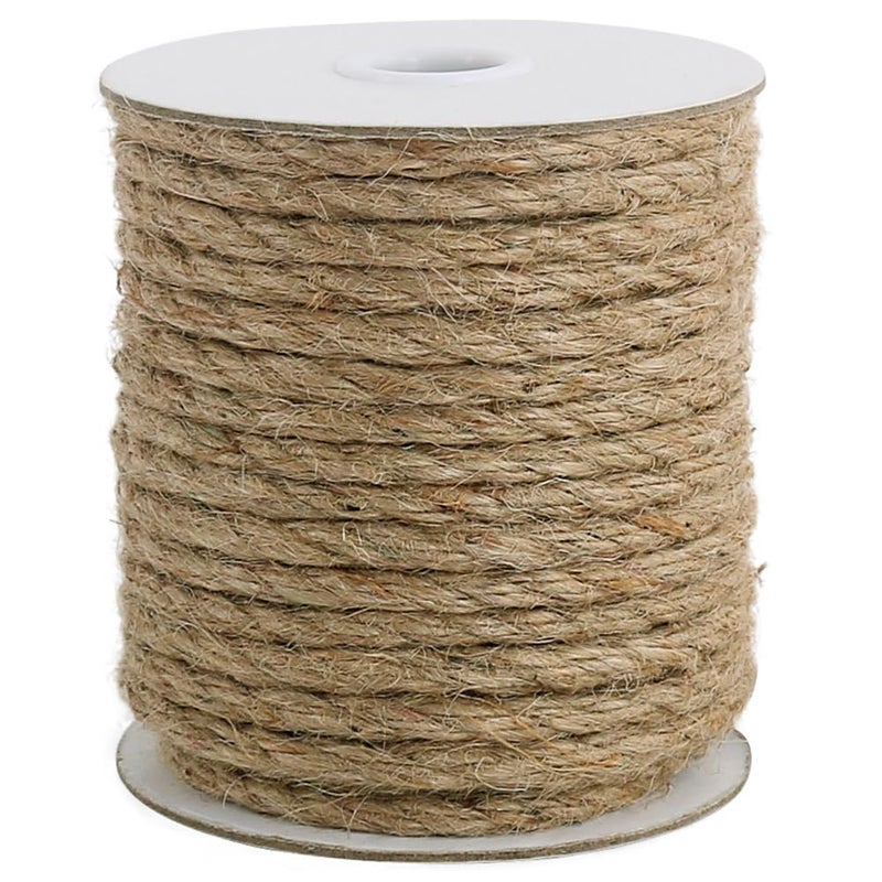 Vivifying 6mm Jute Rope, 66 Feet Natural Heavy Duty Brown Twine for Crafts, Cat Scratching Post, Gardening, Bundling and Hanging - Image 1